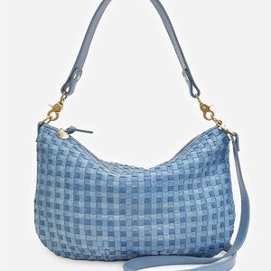 Clare V Sky Blue Woven Moyen Messenger